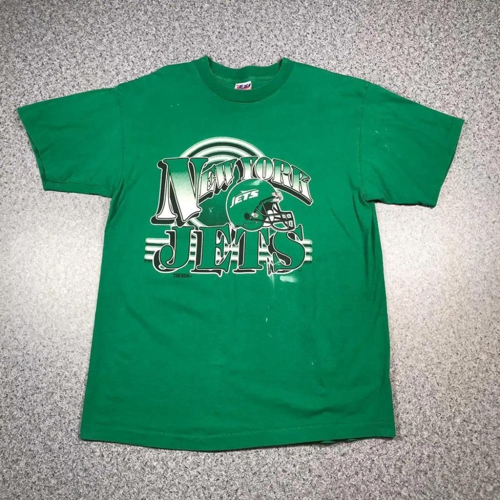 1994 Vintage NEW YORK JETS FOOTBALL T Shirt XL  Single Stitch TRENCH Gridiron